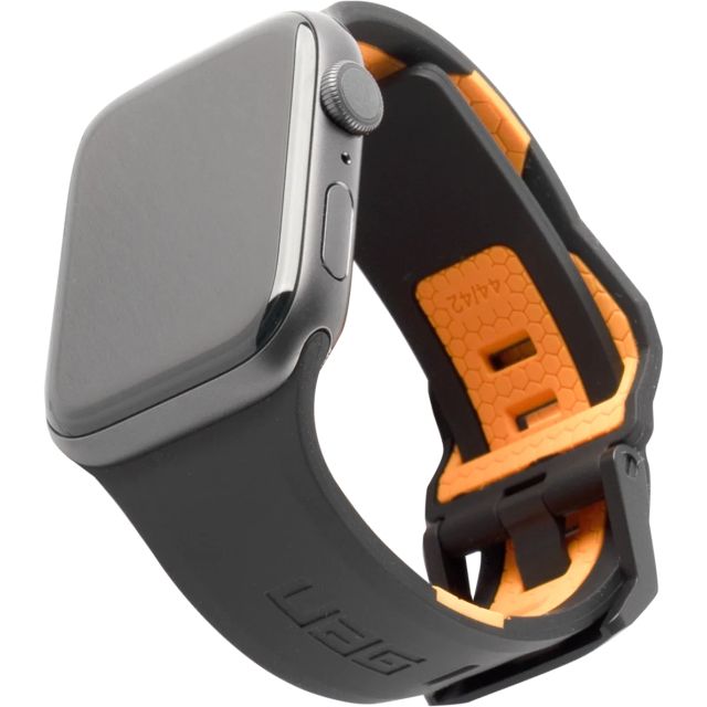 Ремешок UAG для Apple Watch (Ultra/45/44/42 mm) - Civilian Silicone - Black / Orange - 19148D114097